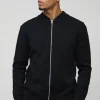 boohooMAN Smart Knitted Bomber Jacket | Going Out | Knitwear