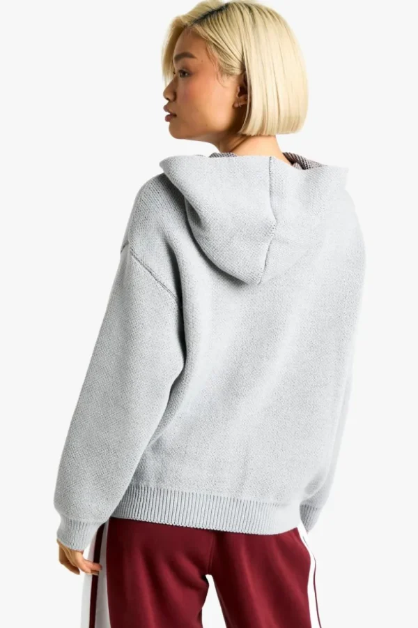 boohoo Sports Club Oversized Knitted Hoody | Women Shirts | Foundation