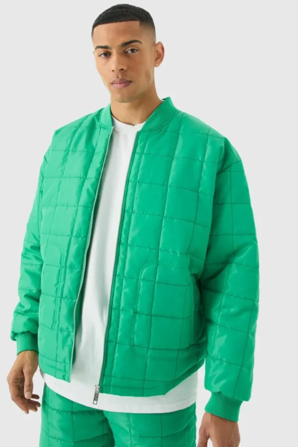 boohoo Square Quilted Oversized Pocket Bomber Set | Sets & Coords