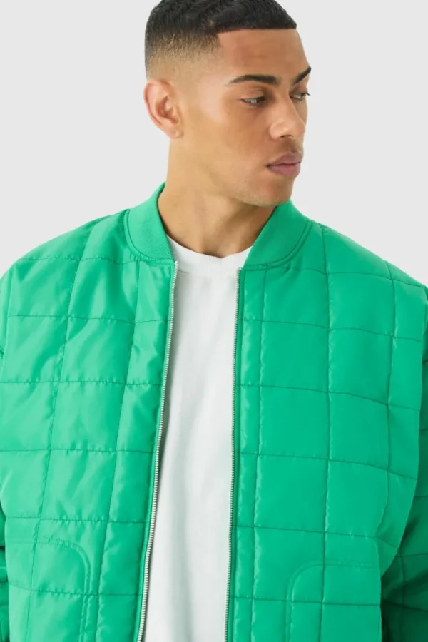 boohoo Square Quilted Oversized Pocket Bomber Set | Sets & Coords