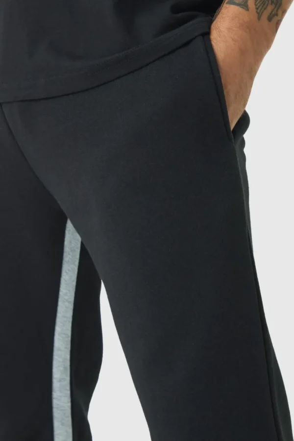 boohooMAN Stacked Fit Gusset Jogger | Joggers