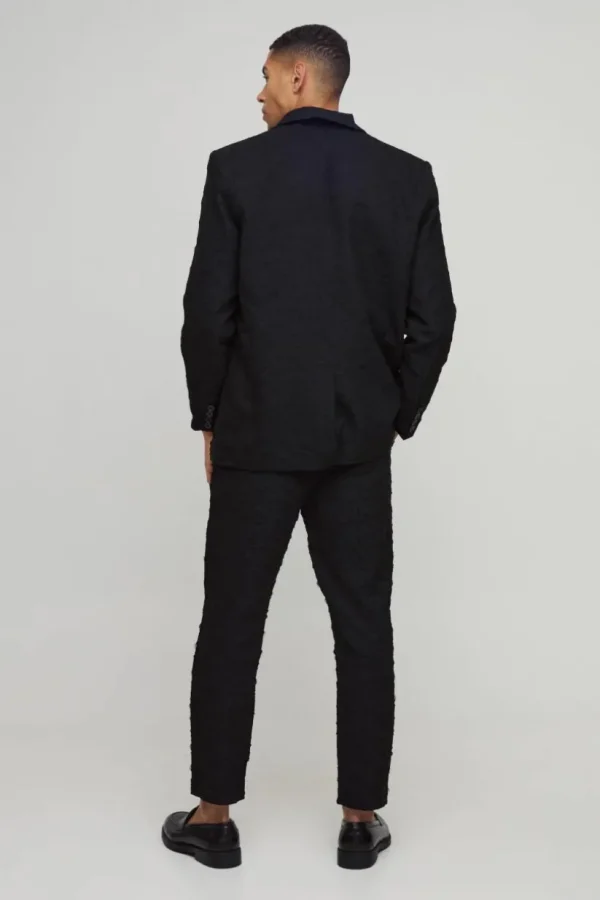 boohoo Straight Fit Jacquard Suit | Suits & Tailoring | Suits & Tailoring