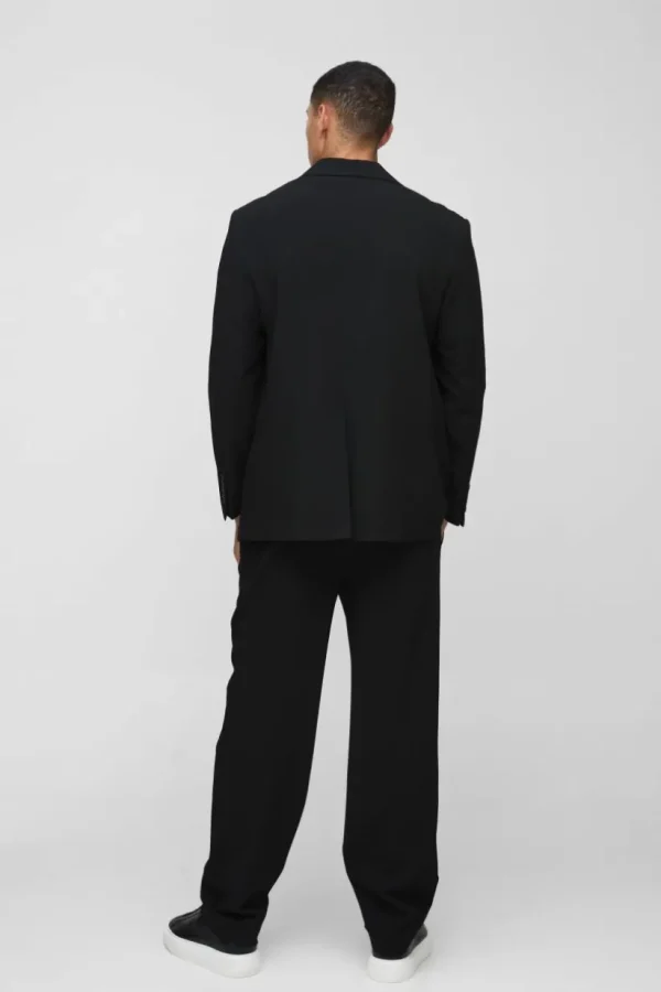 boohooMAN Straight Fit Textured Stretch Blazer | Suits & Tailoring | Suits & Tailoring