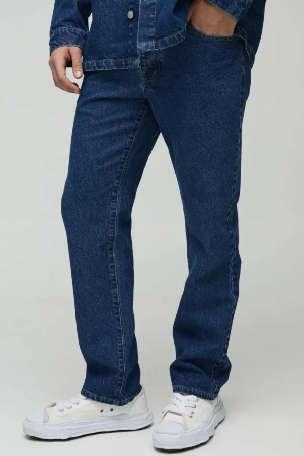 boohooMAN Straight Leg Back Pocket Embroidered Jeans | Denim | Going Out Denim