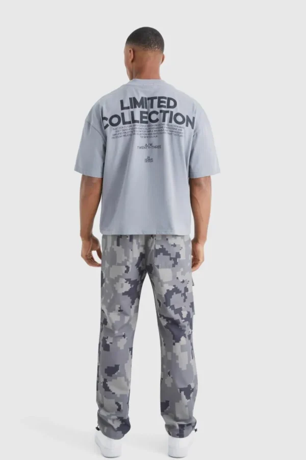 boohooMAN Straight Leg Pixel Camo Cargo Pocket Trouser | Trousers | Cargo Trousers