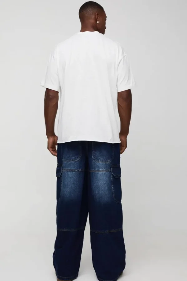 boohooMAN Super Baggy Rigid Cargo Denim Jeans | Denim | Going Out Denim