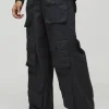 boohooMAN Super Baggy Ripstop Multi Pocket Cargo Trousers | Trousers | Cargo Trousers