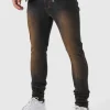 boohooMAN Super Skinny Stretch Stacked Tinted Jeans | Jeans