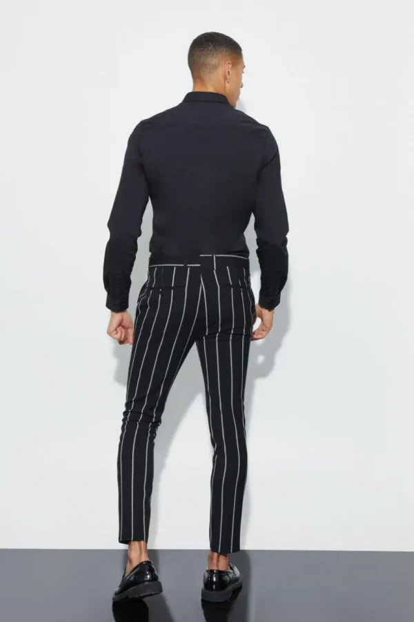 boohooMAN Super Skinny Stripe Suit Trousers | Suits & Tailoring | Suits & Tailoring