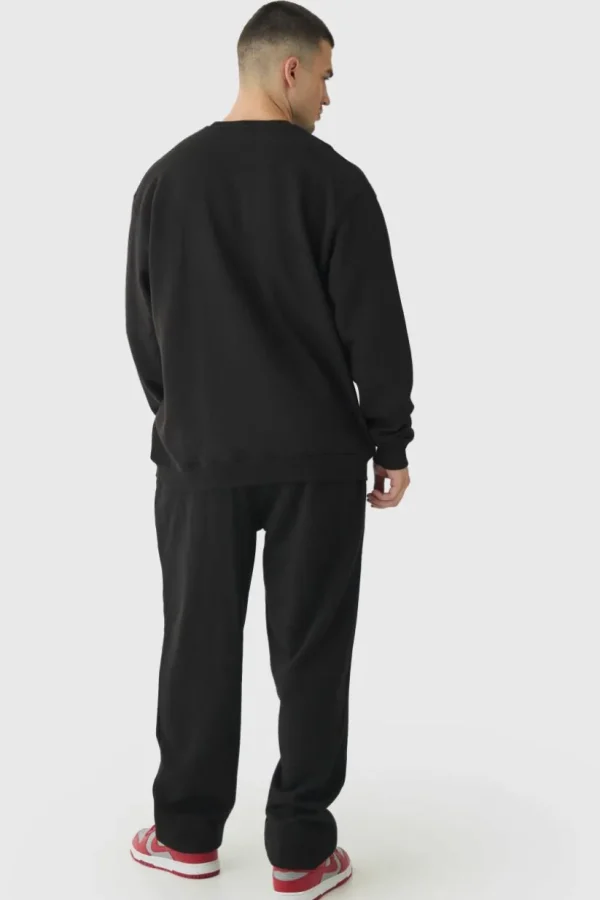 boohooMAN Tall 13 Embroidered Sweat Tracksuit | Tracksuits