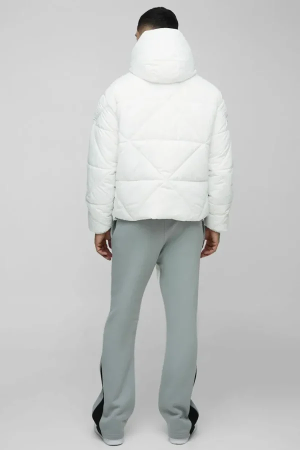 boohooMAN Tall Abstract Quilted Puffer Jacket In | Man | Coats & Jackets