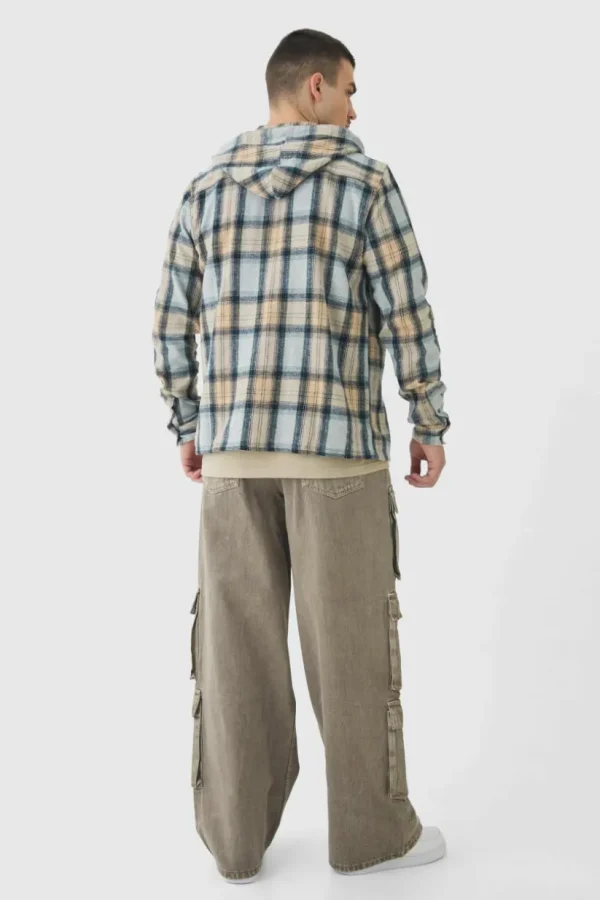 boohooMAN Tall Baggy Fit Washed Multi Pocket Cargo Jeans | Jeans