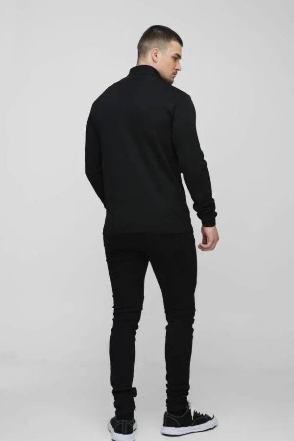 boohooMAN Tall Basic Regular Fit Roll Neck Jumper in | Knitwear | Going Out Knitwear