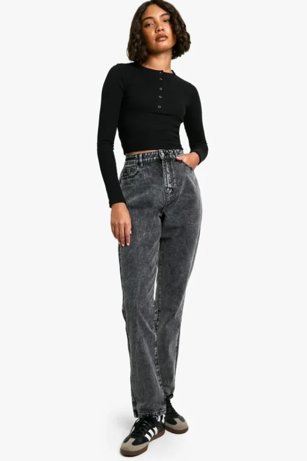 boohoo Tall Basics High Waisted Mom Jeans | Women Shirts | Foundation