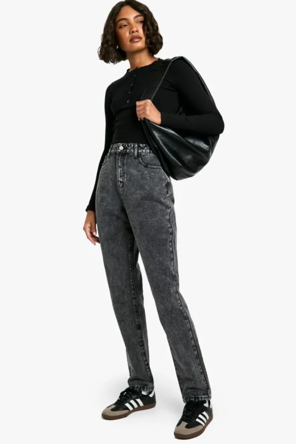 boohoo Tall Basics High Waisted Mom Jeans | Women Shirts | Foundation