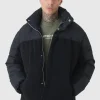 boohooMAN Tall Borg And Nylon Padded Coat In | Man | Coats & Jackets