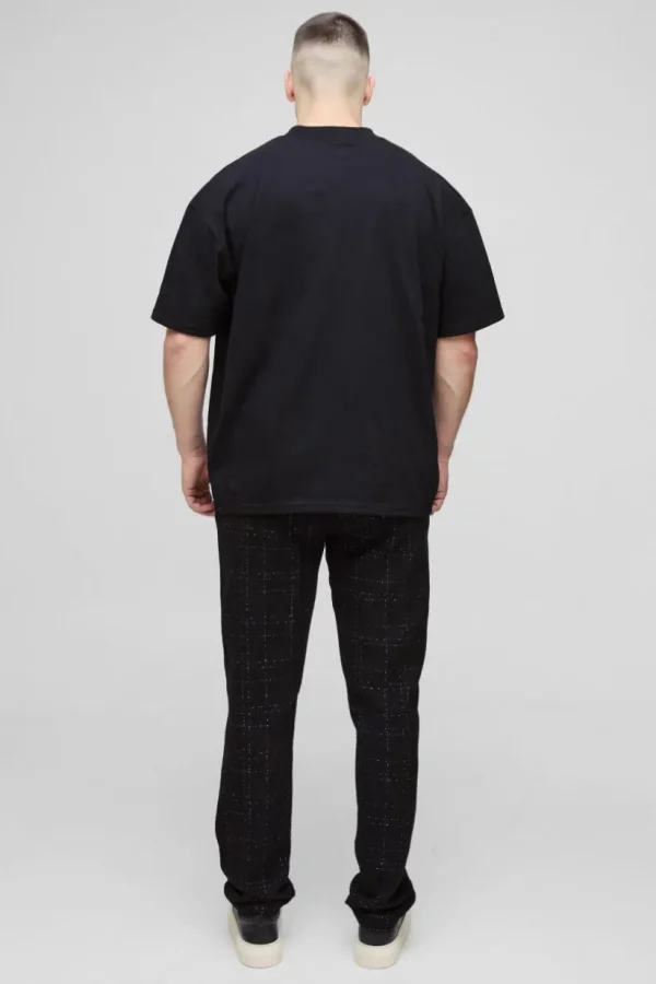 boohooMAN Tall Boucle Tapered Trousers | Trousers