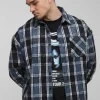 boohooMAN Tall Boxy Split Hem Brushed Check Overshirt | Shirts | Going Out Shirts