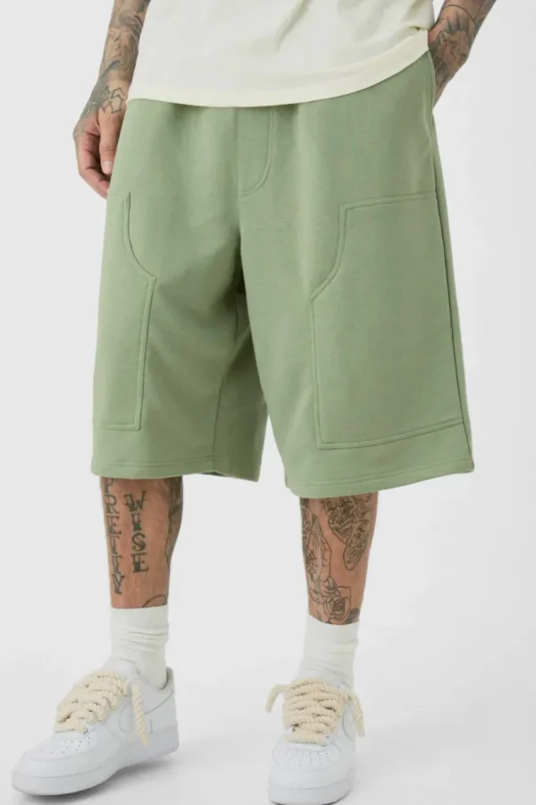 boohooMAN Tall Carpenter Loopback Jorts | Trousers | Shorts