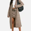 boohoo Tall Check Wool Look Coat and micro mini skirt set | Women Shirts | Foundation