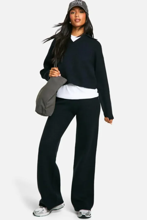 boohoo Tall Collared V Neck Jumper And Trouser Co Ord | Women Shirts | Foundation