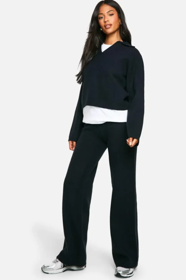 boohoo Tall Collared V Neck Jumper And Trouser Co Ord | Women Shirts | Foundation