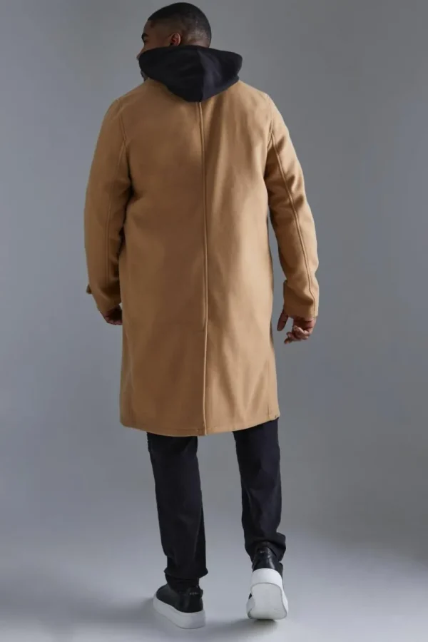 boohooMAN Tall Double Breasted Wool Look Overcoat in | Man | Coats & Jackets