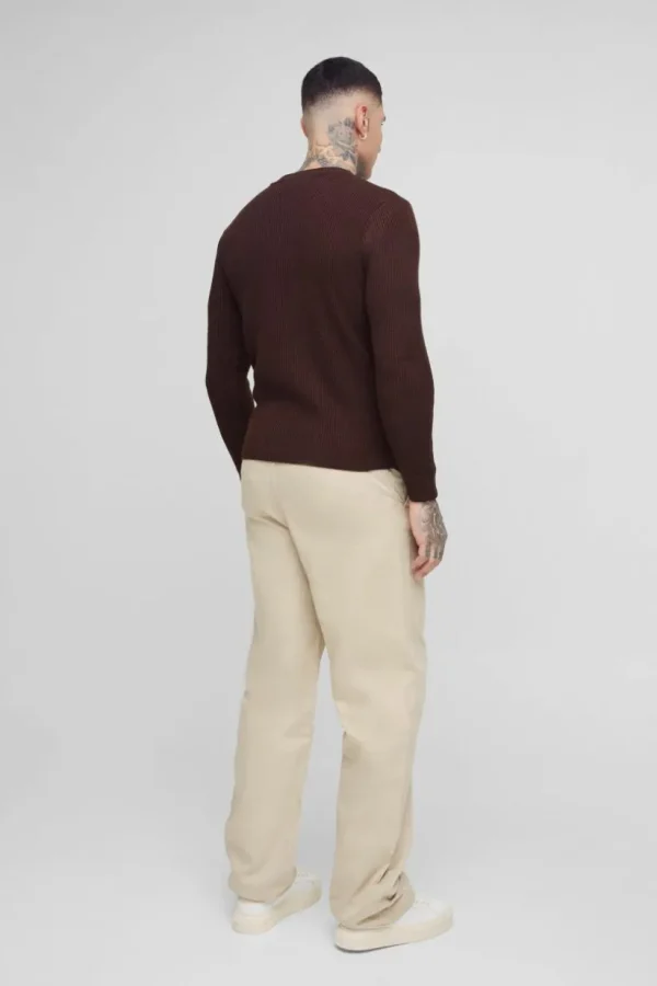 boohooMAN Tall Drawcord Relaxed Fit Chino | Trousers