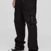 boohooMAN Tall Elasticated Relaxed Fit Ripstop Cargo Trouser | Trousers