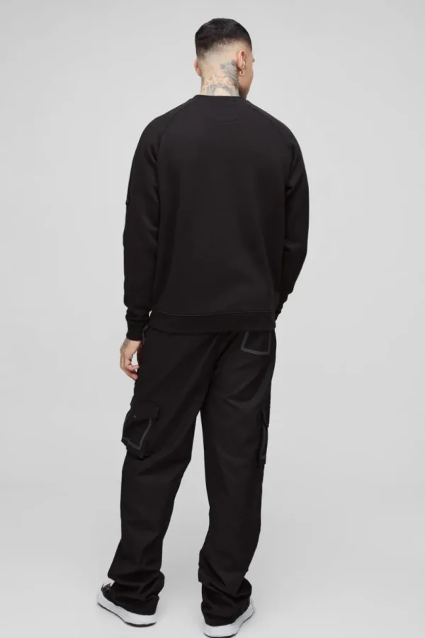 boohooMAN Tall Elasticated Relaxed Fit Ripstop Cargo Trouser | Trousers