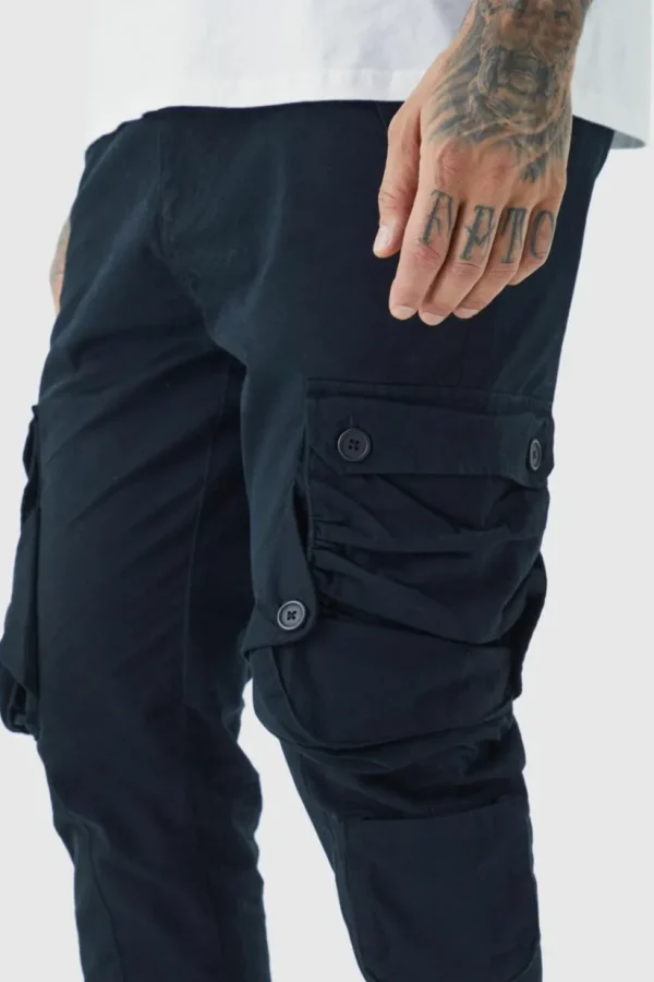 boohooMAN Tall Fixed Waist Skinny Stretch Twill Cargo Trouser | Cargo Trousers