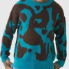 boohooMAN Tall Fluffy Knit Abstract Sweatshirt | Knitwear | Going Out Knitwear