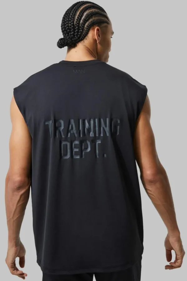 boohooMAN Tall Man Active Training Dept Oversized Tank | Athleisure | Training Dept