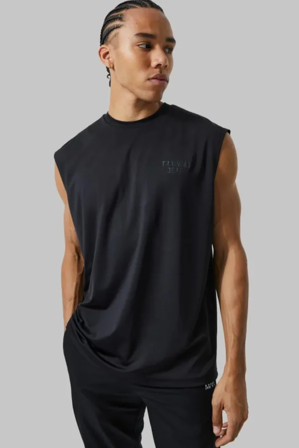 boohooMAN Tall Man Active Training Dept Oversized Tank | Athleisure | Training Dept