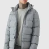 boohooMAN Tall Mid Length Hooded Puffer Jacket In | Man | Coats & Jackets