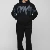 boohooMAN Tall Oversized Boxy Homme Graffiti Print Hooded Tracksuit | Tracksuits