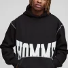 boohooMAN Tall Oversized Boxy Twill Applique Contrast Stitch Hoodie | Hoodies & Sweats