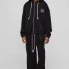 boohooMAN Tall Oversized Boxy Zip Thru Seam Detail Hooded Tracksuit | Tracksuits