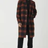 boohooMAN Tall Oversized Brushed Check Overcoat In | Man | Coats & Jackets