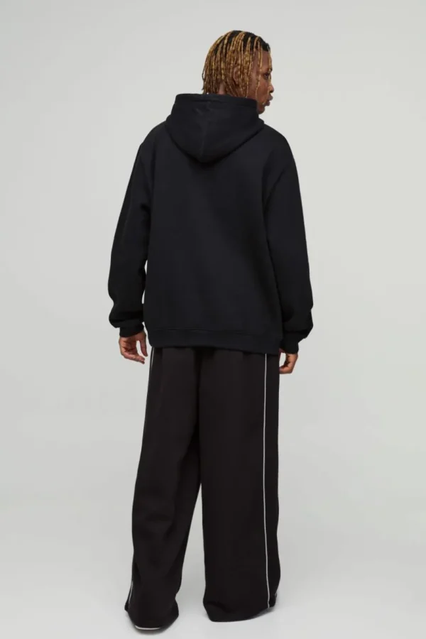boohooMAN Tall Oversized Cold Hearted Puff Print Hoodie | Hoodies & Sweats