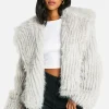 boohoo Tall Oversized Collared Faux Fur Jacket | Women Shirts | Foundation