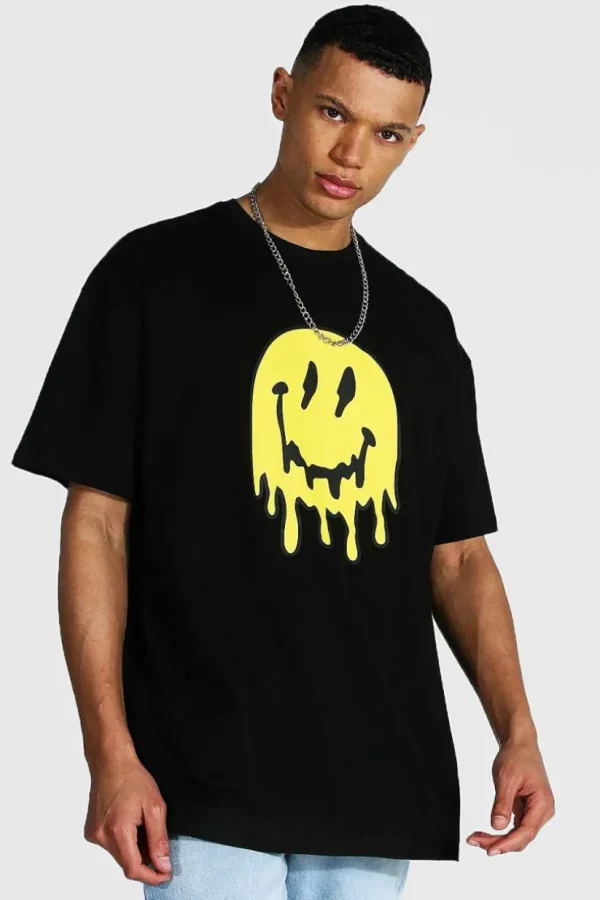 boohooMAN Tall Oversized Drip Face T-shirt | T-Shirts