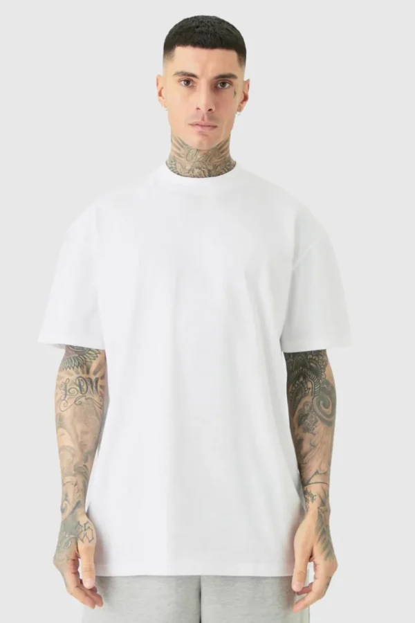 boohooMAN Tall Oversized Extended Neck T-shirt | T-Shirts