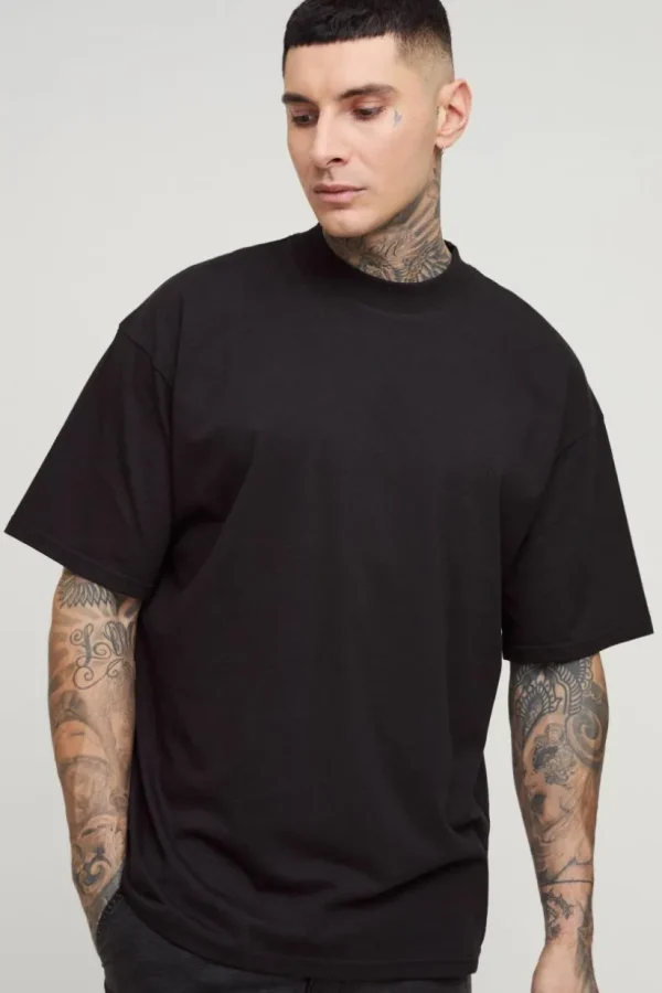 boohooMAN Tall Oversized Extended Neck Basic T-Shirt | T-Shirts