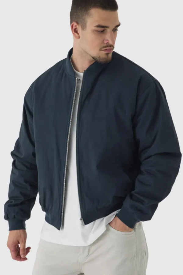 boohooMAN Tall Oversized Padded Twill Applique Bomber | Coats & Jackets | Man