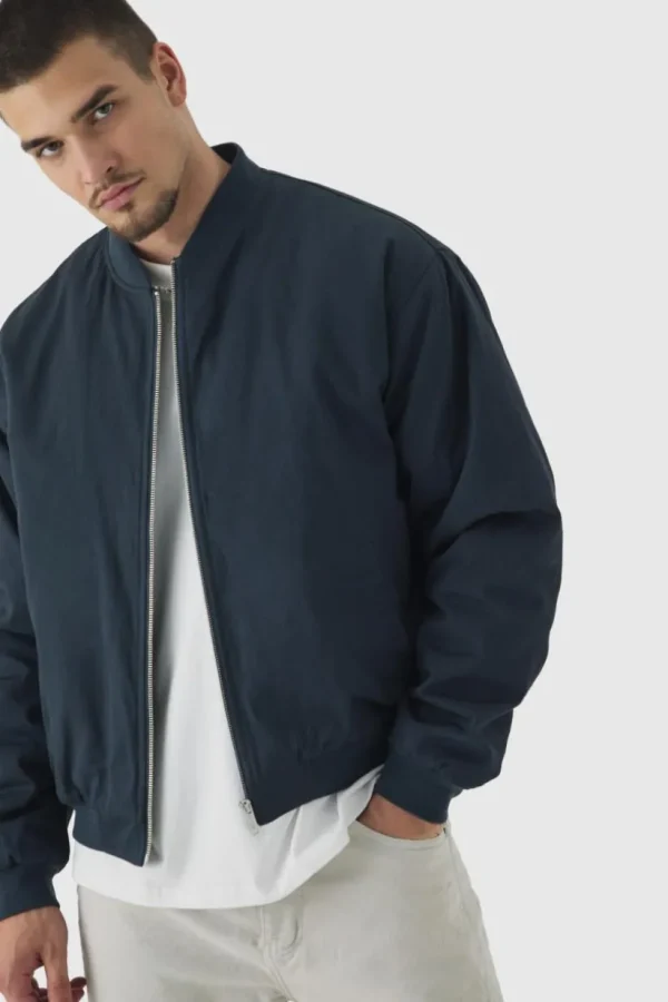 boohooMAN Tall Oversized Padded Twill Applique Bomber | Coats & Jackets | Man