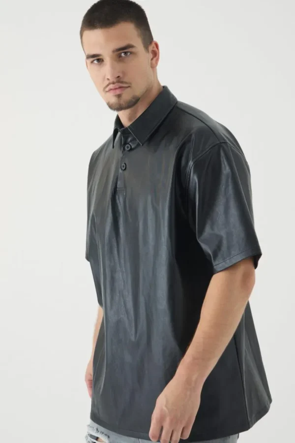 boohooMAN Tall Oversized Rugby Polo Shirt | Shirts | Going Out Shirts