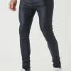 boohooMAN Tall PU Coated Super Skinny Jeans | Denim | Going Out Denim