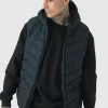 boohooMAN Tall Quilted Zip Through Hooded Gilet In | Man | Coats & Jackets