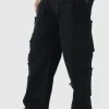 boohooMAN Tall Relaxed Fit Distressed Cargo Trousers | Trousers